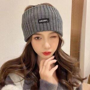 스포츠헤어밴드 여성용 겨울 와이드 헤드밴드 단색 니트 따뜻한 헤드랩 펑크 탄성 헤드웨어 스포츠 헤어 밴드 액세서리