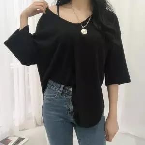 /다잇템 여자 유넥 피치기모 롱티 겨울 칠부티셔츠