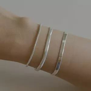 925실버 뱀줄팔찌 3종 볼륨 플랫 스네이크체인 은팔찌 발찌 