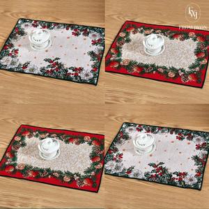 크리스마스 식탁 꾸미기 테이블 매트 러너 연말 홈파티 플레이팅 소품