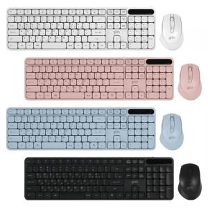 지클릭커 오피스프로 WMK70 사일런스L 무선 키보드 마우스 세트 (핑크)