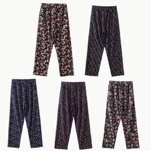 간절기 빙우유 꽃바지 배기 체크지퍼 몸빼 밴딩 엄마 바지