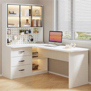 ㄱ자 책상 코너 기역자 모서리 책장 L자 테이블 데스크 수납장 세트