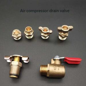 컴프레서 새로운 소형 공기 펌프 배수 스크류 /4 아연 합금 블로우 다운 밸브 압축기 피팅 모든 구리 1