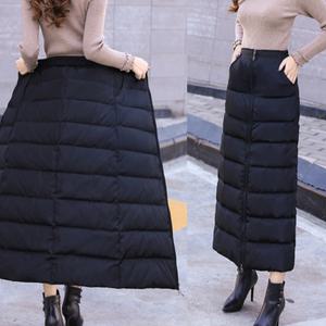 여성 롱 패딩 스커트 여자 겨울 지퍼 누빔 캠핑 따뜻한 치마