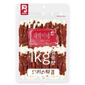 대박이네 실중량 1kg 대용량 강아지간식 애견간식, 오리스틱껌1kg, 1kg, 1개 one