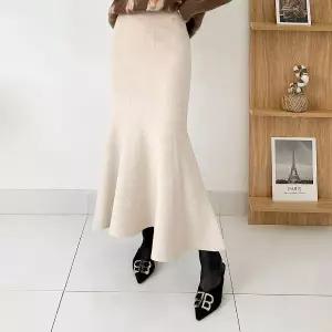 [퍼니걸스]밴딩 무지 머메이드 인어 니트 롱 스커트 7415 여성의류_P352261465