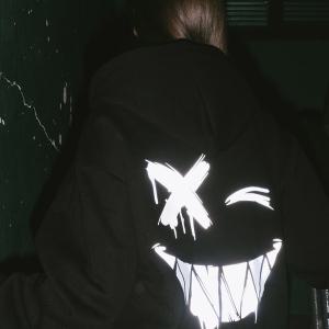 기모선택 야광 스카치 엑스마일 후디 후드 티셔츠 남녀공용 빅사이즈