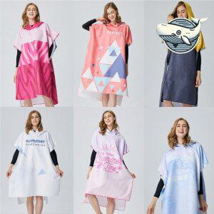 여름 해변 판초 후드 가운 대형 극세사 타올 (WFGUT0L)