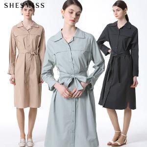 [쉬즈미스(SHESMISS)] 벨티드 셔츠형 원피스