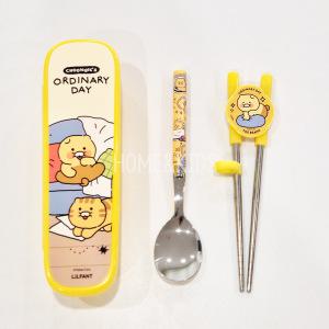춘식이 수저세트 스텐킨더젓가락 스푼 글라이더케이스 3P세트 유치원 어린이집 초등학생 소풍