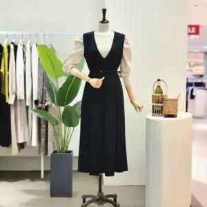 25FW2J7OP02594_A라인 뷔스티에 롱 원피스