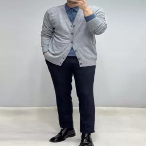 간절기 슬림핏 그레이 남성 정장가디건 WSY3GW31AGR