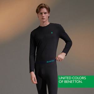 [베네통] 언더웨어 셋업 남성 동내의세트 블랙 BNMIN4O26T