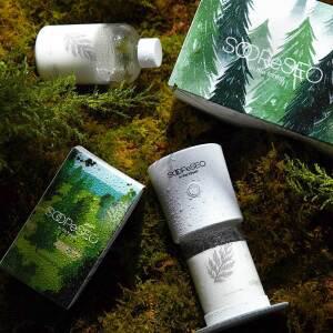 숲에서 편백 피톤치드 자동차 냄새제거 차량용 방향 S5000 산림욕기 1세트(기계+리필겔)+리필겔 1개