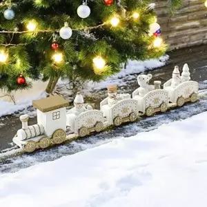 [셀러허브 패션][JHQS99RS_52AJ]크리스마스 원목 기차(5칸) 미니장식품