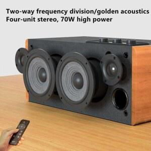 퀸구 D12 TV 베이스 나무 TF 라디오 박스 책장 hifi 알람 스피커 PC용 무선