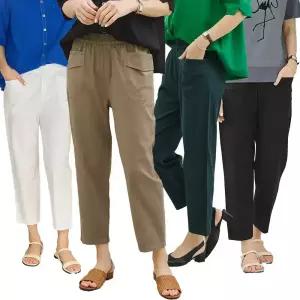 이브바바 여름 쿨 인견 아이스 워싱 스판 9부 세미배기 팬츠 바지 중년여성 엄마옷