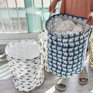 [오너클랜]다용도 린넨 장난감정리함 패브릭 바스켓