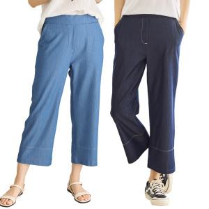 이브바바 여름 쿨 인견 소프트 스판 데님팬츠 청바지 중년여성 엄마옷