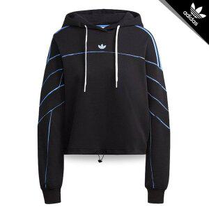 [아디다스] 우먼스 컷라인 크롭 후드 긴팔 IC2199 블랙_신