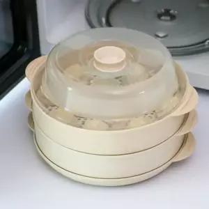 만두찜기 전자레인지용 대형 간편 손잡이 스팀 찜기 2단 세트 계란찜기