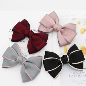 헤어핀 러블리 배색 리본 반머리 포니테일 헤어자동핀