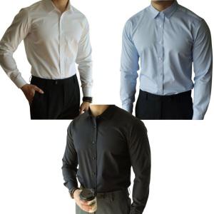 편한와이셔츠 스판 흰색 검정 하늘색 긴팔 구김없는