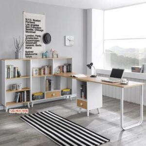 K2069 고급코지 h형 책상세트 2400 서재책상