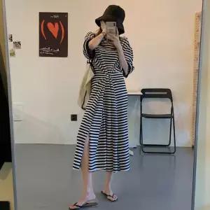 [유어하젤] 시온 스트라이프 반팔 롱원피스_M1186