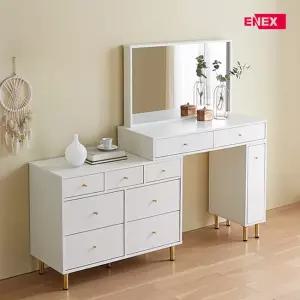 골드라벨 3단7칸서랍 일반거울 확장형 화장대 (넓이110~170cm)