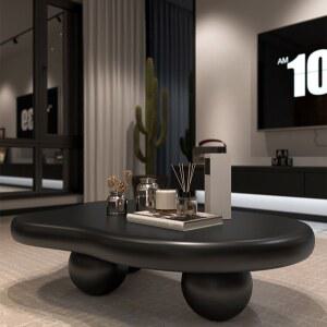 구름 소파테이블 블랙 북유럽 심플 원목 뭉게구름 모던 거실테이블 소파탁자 거실 커피