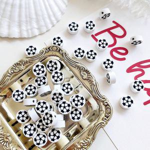 [15개]관통형 10mm 슬라이스 폴리머 축구공 3-800-5 키링재료