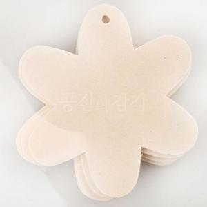 꽃모양 미니 팻말 걸이형(5개입) 나무 팬던트 무지 장식 만들기 꾸미기 미술놀이