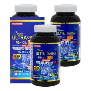 프리미엄 울트라 오메가3 휘시오일1300 180캡슐 X 3개 기억력 개선 비타민D 온가족이 함께