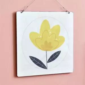 꾸밈 nv500-행잉액자 귀여운꽃한송이(사각원형)