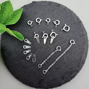 비즈톡 [SVT-3-00]순은부자재 실버925 마감장식 SR고리 에스알 A바 연장선 모음 ,1개