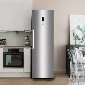 쿠잉 스탠드냉동고 FR-N280 실버 가정용 업소용 음식물 서랍형 1도어 슬림 소형 미니 280L