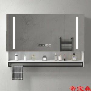 욕실슬라이드장 상부장 화장실 거울장 거울욕실장 수납함 거울 120CM 화장실장 타월 스텐