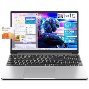 점퍼 노트북, 12GB RAM 640GB ROM, Office 365-1 Year 5305U 프로세서, 15.6인치 컴퓨터, FHD IPS 화면, 38Wh 배터리, 스테레오 스피커 2개, USB3.0 * 2, HDMI.