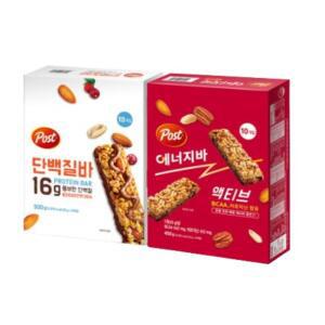 포스트 단백질바 X10입+에너지바 액티브 X10입 세트