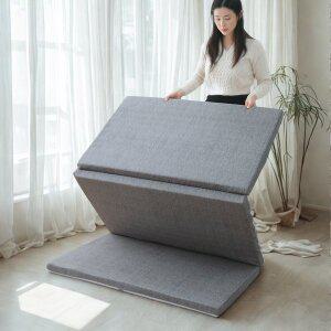 [애프터식스]친환경공법 LM솜 단단한 접이식 3단 꿀잠 매트리스 토퍼 바닥 침대 슈퍼싱글 SS