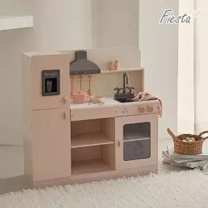 [보리보리/피에스타]피에스타 우드 주방놀이 비스트로 핑크+피에스타 원목 도마 썰기 과일 증정