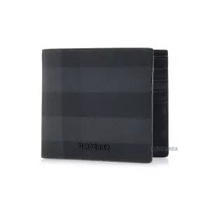 [라벨루쏘]  SS25 남성 체크 레더 반지갑 8070273 MS REG CC BILL8 BRT A1208