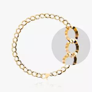 [엘렌쥬얼리]14K 18K 할로우 플랫 오레올 체인 금 팔찌