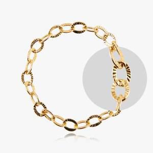 [엘렌쥬얼리]14K 18K 할로우 가리비 컷팅 타원 체인 금 반지