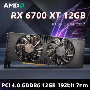 AMD Radeon RX6700 6700XT RX 6700XT 12GB GDDR6 비디오 카드 데스크탑 PC 사무용 컴퓨터 게임 RX6700XT 그