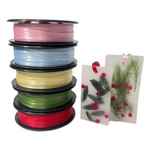 리아 슬림 공단 리본 5yd (5마) 왁스타블렛 포장 끈