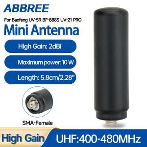 ABBREE 미니 안테나 SMA-여성 UHF 400-480MHz Baofeng BF-888S UV-5R UV-21 PRO UV-32 QUANSHENG UV-K5 UV-