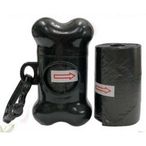 강아지 배변 봉투 세트 클립 케이스 산책용품 1P 블랙